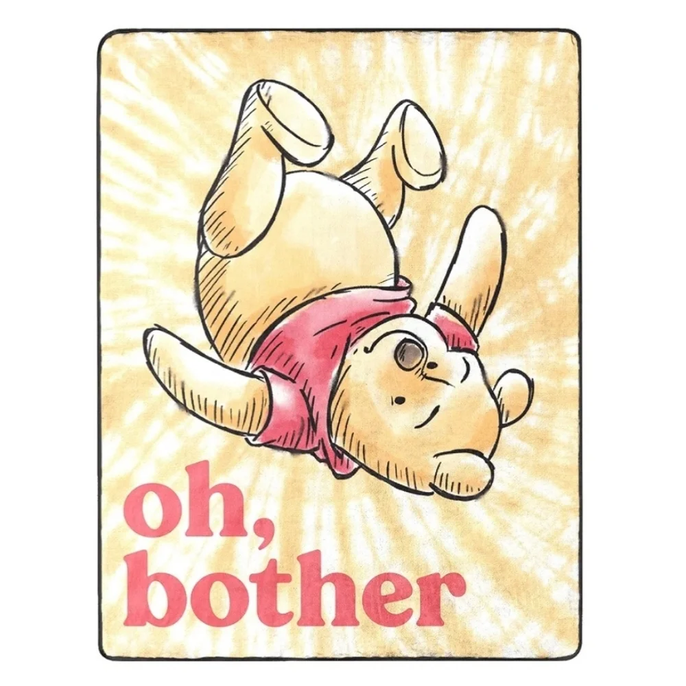 Disney Winnie The Pooh Oh Bother Silk Touch Throw Blanket Yellow